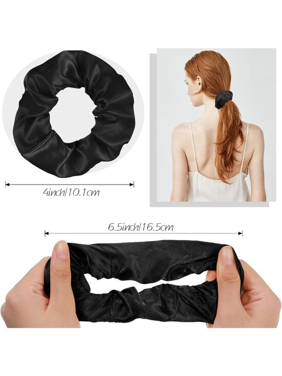 200 Satin Hair Scrunchies - Bulk Ponytail Holders, Solid Colors, Hair Ties for